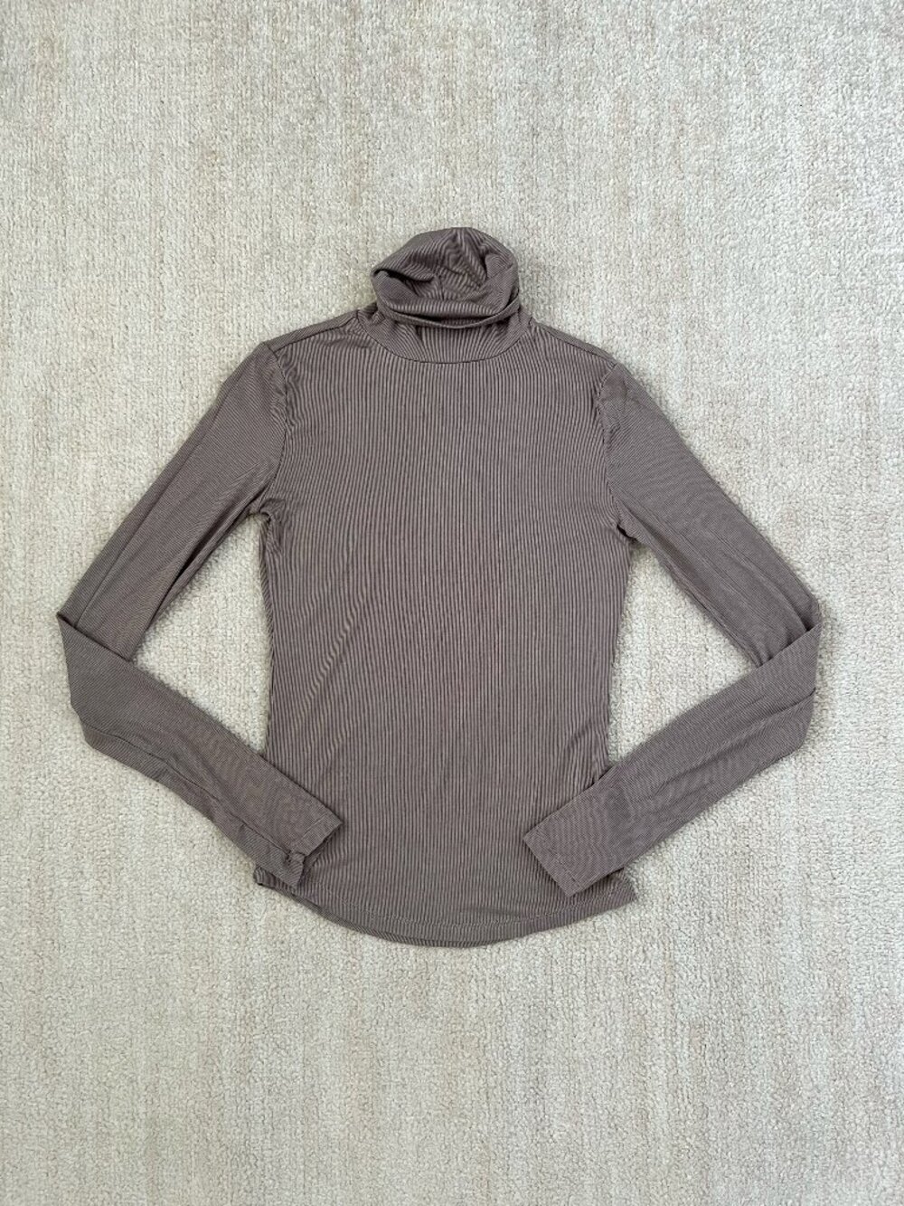 Aritzia Sunday Best Freshman Ribbed Turtleneck Knit Top XS Modal Long Sleeve